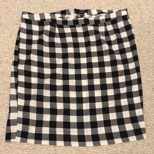 Black and White Plaid Pencil Skirt